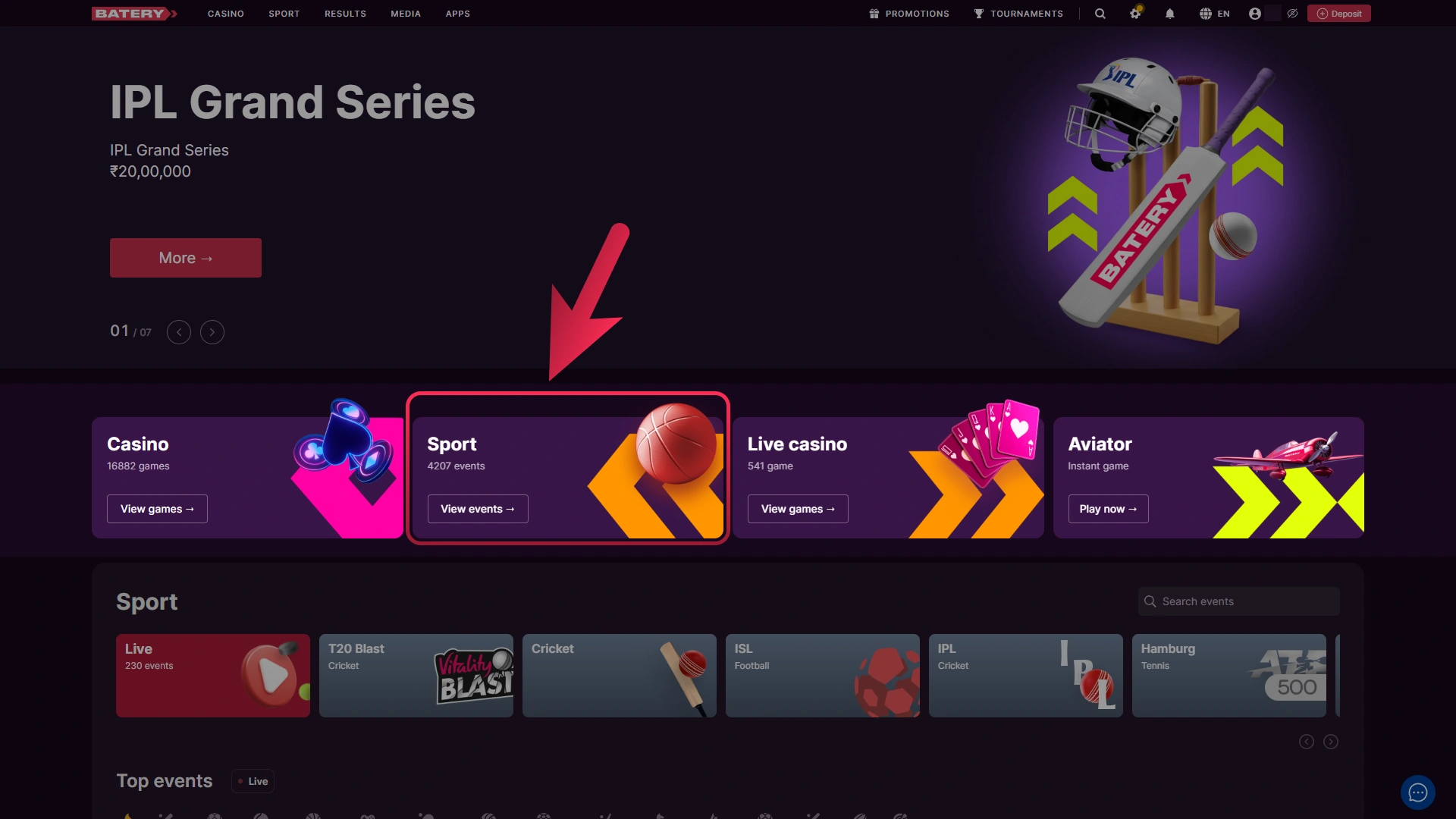 Visit the Batery India sports section to explore upcoming games.