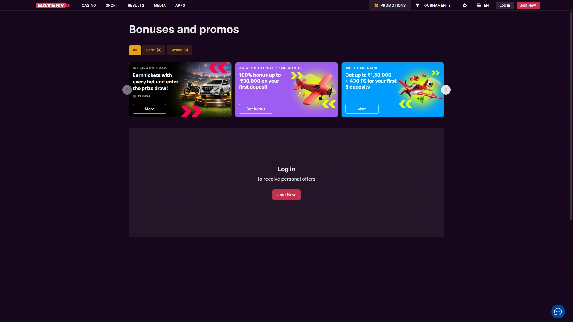 Claim exclusive bonuses and promotions on the Batery India website.