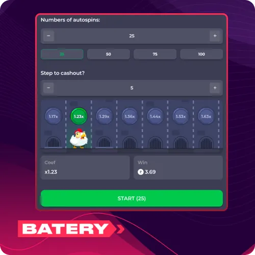 Set a fixed cash out multiplier in Batery Chicken Road today, and secure your winnings automatically.