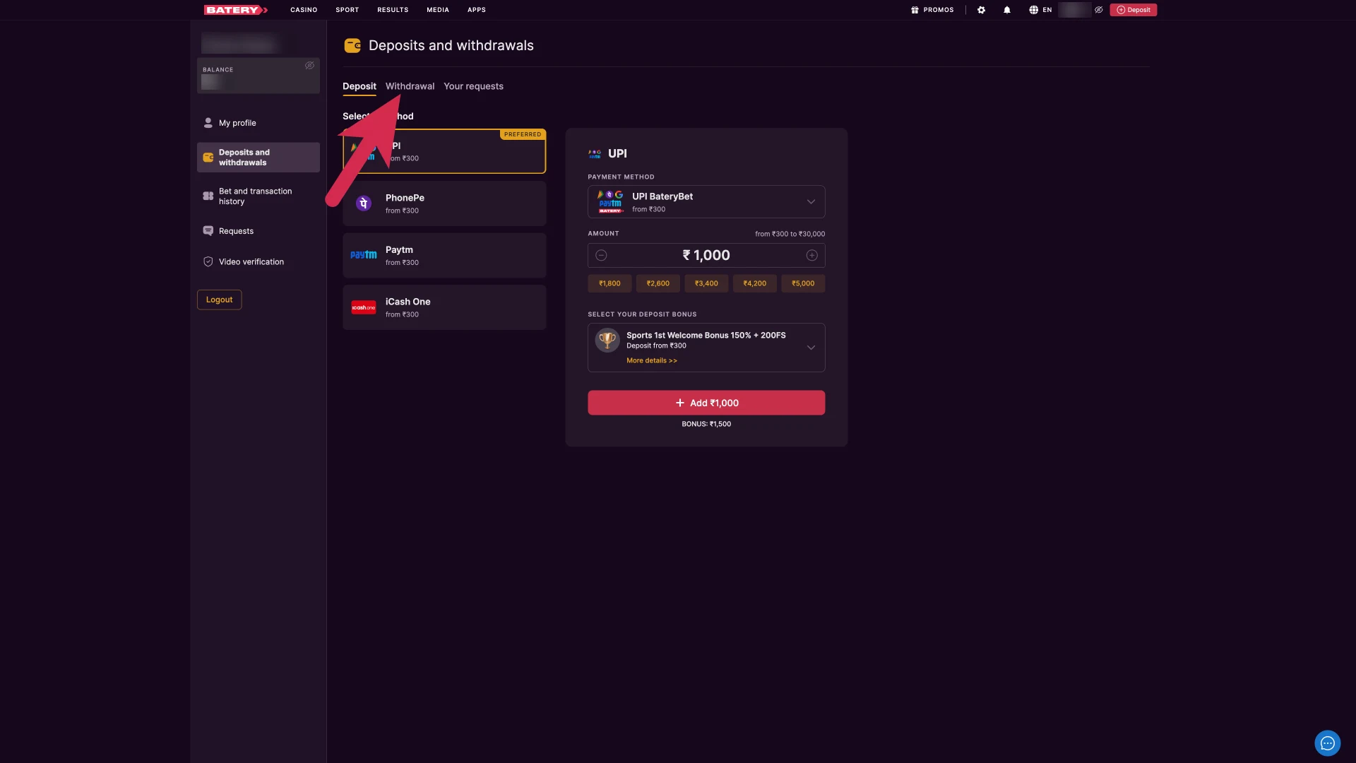 Click the main payout trigger at Batery online casino website, and launch your automated real money transfer instantly.